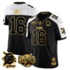 Detroit Lions 2024 NFC North Champions Gold Jersey – All Stitched – Jared Goff – 16 – Alternate Jersey