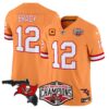 Buccaneers 2024 NFC South Division Champions Patch Vapor Limited Jersey – All Stitched – Creamsicle – Tom Brady Jersey