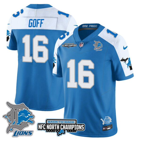 Detroit Lions – Jared Goff – 16 – Blue Alternate Jersey