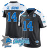 Detroit Lions 2024 NFC North Champions Gold Jersey N1 – All Stitched – Amon-Ra St. Brown – 14 – Black Alternate Jersey