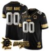 Custom Gender/Name Detroit Lions 2024 NFC North Champions Gold Jersey N1 – All Stitche – Black Limited Jersey
