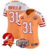 Women’s Tampa Bay Buccaneers Creamsicle 2024 NFC South Division Champions Patch Vapor Limited Jersey – All Stitched – Creamsicle Alternate – Antoine Winfield Jr. Jersey