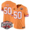 Tampa Bay Buccaneers Throwback 2024 NFC South Division Champions Patch Vapor Limited Jersey – All Stitched – Creamsicle – Vita Vea Jersey