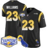 Los Angeles Rams 2024 NFC West Division Champions Jersey N1 – All Stitched – Kyren Williams – 23 – Black Jersey