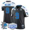 Detroit Lions 2024 NFC North Champions Gold Jersey – All Stitched – Jameson Williams – 9 – Black Alternate Jersey