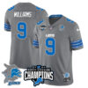 Detroit Lions 2024 NFC North Champions Gold Jersey N2 – All Stitched – Jameson Williams – 9 – Gray Jersey