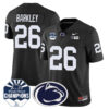 Penn State Nittany Lions 2024 Fiesta Bowl Champions Jersey – All Stitched – Black – Saquon Barkley Jersey