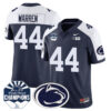 Penn State Nittany Lions 2024 Fiesta Bowl Champions Jersey – All Stitched – Navy Alternate – Tyler Warren Jersey