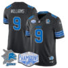 Detroit Lions 2024 NFC North Champions Gold Jersey – All Stitched – Jameson Williams – 9 – Black Jersey