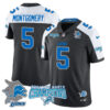 Detroit Lions 2024 NFC North Champions Gold Jersey N1 – All Stitched – David Montgomery – 5 – Black Alternate Jersey