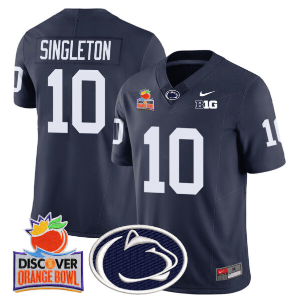 Penn State Nittany Lions 2024 Orange Bowl Jersey N1 – All Stitched – Navy – Nicholas Singleton Jersey