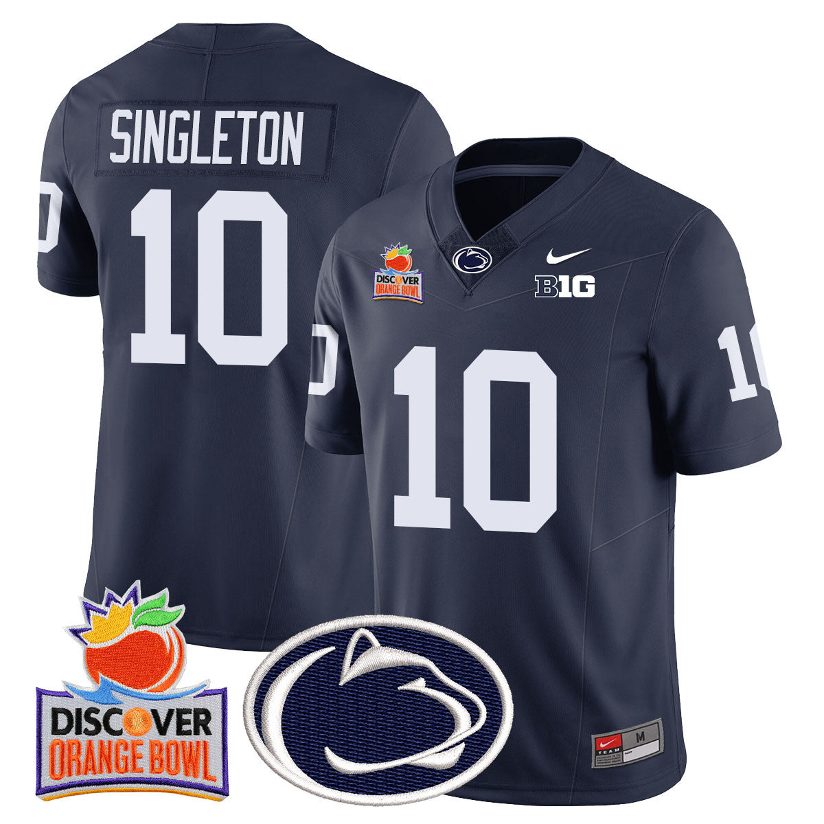 Penn State Nittany Lions 2024 Orange Bowl Jersey N1 – All Stitched – Navy – Nicholas Singleton Jersey
