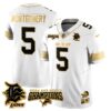 Detroit Lions 2024 NFC North Champions Gold Jersey N1 – All Stitched – David Montgomery – 5 – White Gold Jersey