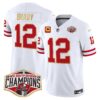 Buccaneers Creamsicle 2024 NFC South Division Champions Patch Gold Trim Vapor Limited Jersey – All Stitched – White – Tom Brady Jersey