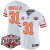 Women’s Tampa Bay Buccaneers Creamsicle 2024 NFC South Division Champions Patch Vapor Limited Jersey – All Stitched – White – Antoine Winfield Jr. Jersey