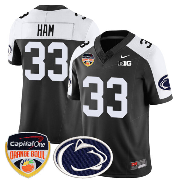 Penn State Nittany Lions 2024 Orange Bowl Jersey – All Stitched – Black Alternate – Jack Ham Jersey