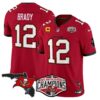Buccaneers 2024 NFC South Division Champions Patch Vapor Limited Jersey – All Stitched – Red – Tom Brady Jersey