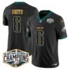 Eagles 2024 NFC East Division Champions Gold Trim Vapor Limited Jersey – All Stitched – Black – DeVonta Smith Jersey