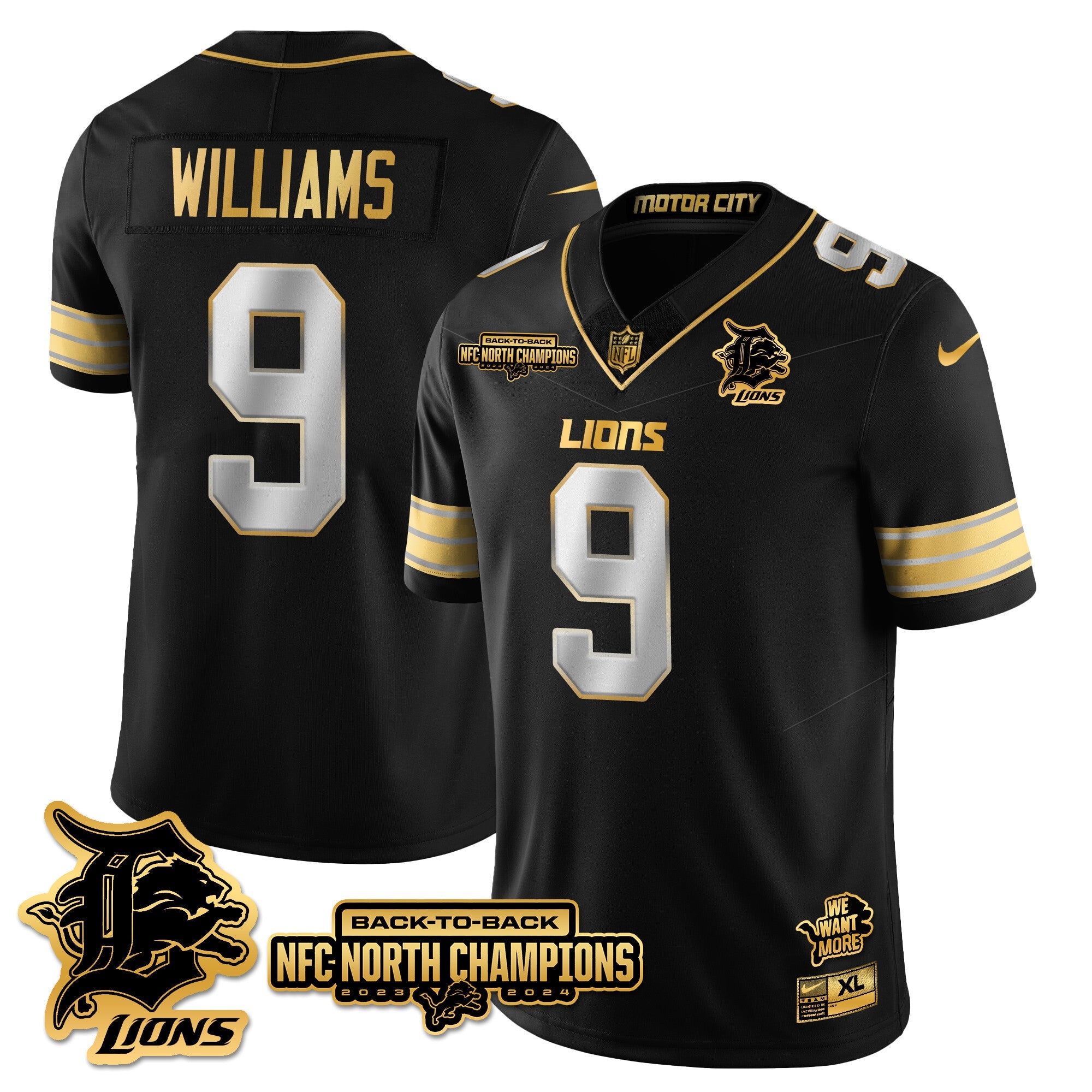 Detroit Lions – Jameson Williams – 9 – Black Limited Jersey