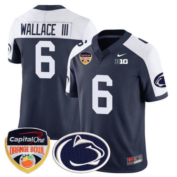 Penn State Nittany Lions 2024 Orange Bowl Jersey – All Stitched – Navy Alternate – Harrison Wallace III Jersey