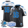 Detroit Lions 2024 NFC North Champions Gold Jersey – All Stitched – Jared Goff – 16 – Black Alternate Jersey