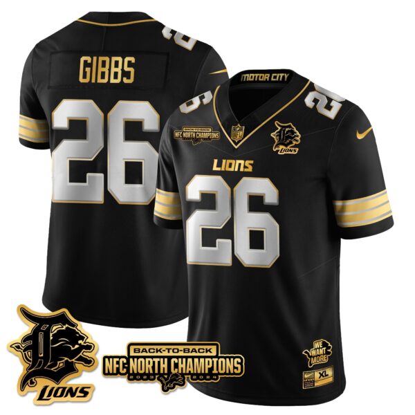 Detroit Lions – Jahmyr Gibbs – 26 – Black Limited Jersey