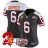 Women’s Tampa Bay Buccaneers Creamsicle 2024 NFC South Division Champions Patch Vapor Limited Jersey – All Stitched – Black Alternate – Baker Mayfield Jersey
