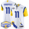 Los Angeles Rams 2024 NFC West Division Champions Jersey N1 – All Stitched – Jimmy Garoppolo – 11 – White Jersey
