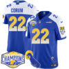 Los Angeles Rams 2024 NFC West Division Champions Jersey N1 – All Stitched – Blake Corum – 22 – Royal Alternate Jersey