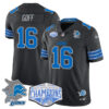 Detroit Lions 2024 NFC North Champions Gold Jersey – All Stitched – Jared Goff – 16 – Black Jersey