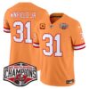 Tampa Bay Buccaneers Throwback 2024 NFC South Division Champions Patch Vapor Limited Jersey – All Stitched – Creamsicle – Antoine Winfield Jr. Jersey