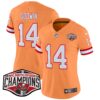 Women’s Tampa Bay Buccaneers Creamsicle 2024 NFC South Division Champions Patch Vapor Limited Jersey – All Stitched – Creamsicle – Chris Godwin Jersey
