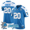 Detroit Lions 2024 NFC North Champions Gold Jersey N1 – All Stitched – Barry Sanders – 20 – Blue Alternate Jersey
