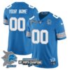Custom Gender/Name Detroit Lions 2024 NFC North Champions Gold Jersey N3 – All Stitched – Blue Jersey