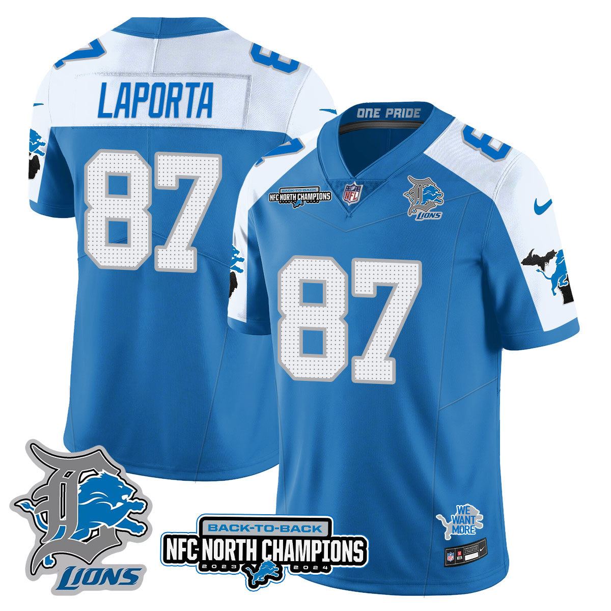Detroit Lions – Sam LaPorta – 87 – Blue Alternate Jersey