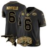 Buccaneers 2024 NFC South Division Champions Patch Gold Vapor Limited Jersey – All Stitched – Black Gold – Baker Mayfield Jersey