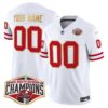 Buccaneers Creamsicle 2024 NFC South Division Champions Patch Gold Trim Vapor Limited Custom Jersey – All Stitched – White Jersey