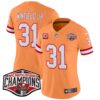 Women’s Tampa Bay Buccaneers Creamsicle 2024 NFC South Division Champions Patch Vapor Limited Jersey – All Stitched – Creamsicle – Antoine Winfield Jr. Jersey