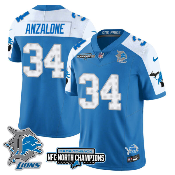 Detroit Lions – Alex Anzalone – 34 – Blue Alternate Jersey