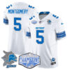 Detroit Lions 2024 NFC North Champions Gold Jersey – All Stitched – David Montgomery – 5 – White Jersey