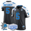 Detroit Lions 2024 NFC North Champions Gold Jersey – All Stitched – David Montgomery – 5 – Black Alternate Jersey