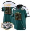 Eagles 2024 NFC East Division Champions Gold Trim Vapor Limited Jersey – All Stitched – Green Alternate – Saquon Barkley Jersey