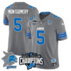 Detroit Lions 2024 NFC North Champions Gold Jersey N2 – All Stitched – David Montgomery – 5 – Gray Jersey