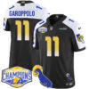 Los Angeles Rams 2024 NFC West Division Champions Jersey N1 – All Stitched – Jimmy Garoppolo – 11 – Black Alternate Jersey