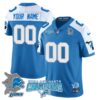 Custom Gender/Name Detroit Lions 2024 NFC North Champions Gold Jersey N1 – All Stitche – Blue Alternate Jersey