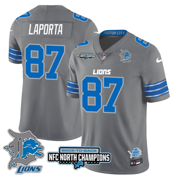 Detroit Lions – Sam LaPorta – 87 – Gray Jersey