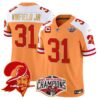 Buccaneers Creamsicle 2024 NFC South Division Champions Patch Gold Trim Vapor Limited Jersey – All Stitched – Creamsicle Alternate – Antoine Winfield Jr. Jersey
