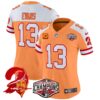 Women’s Tampa Bay Buccaneers Creamsicle 2024 NFC South Division Champions Patch Vapor Limited Jersey – All Stitched – Creamsicle Alternate – Mike Evans Jersey