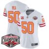 Women’s Tampa Bay Buccaneers Creamsicle 2024 NFC South Division Champions Patch Vapor Limited Jersey – All Stitched – White – Vita Vea Jersey