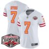 Women’s Tampa Bay Buccaneers Creamsicle 2024 NFC South Division Champions Patch Vapor Limited Jersey – All Stitched – White – Bucky Irving Jersey